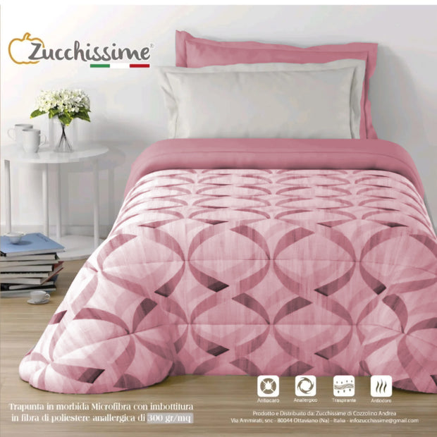 Trapunta Piumone Matrimoniale Zucchissime Mykonos – Microfibra Stampa Digitale 260x265 cm