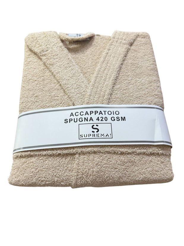 Accappatoio Uomo/Donna Suprema in Spugna di Cotone 420 GSM con Cappuccio