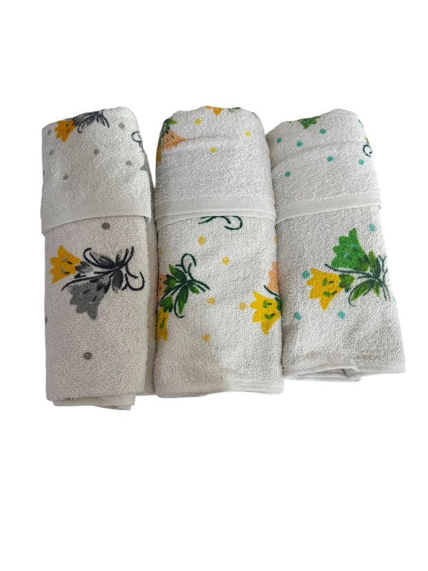 Set Asciugamani 3+3 Jacquared Fiore Suprema Spugna Idrofila Ricamata