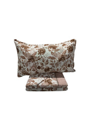 Completo Lenzuola Singolo Flanny Flower Suprema Cotone e Flanella