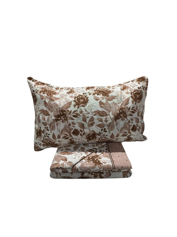Completo Lenzuola Singolo Flanny Flower Suprema Cotone e Flanella