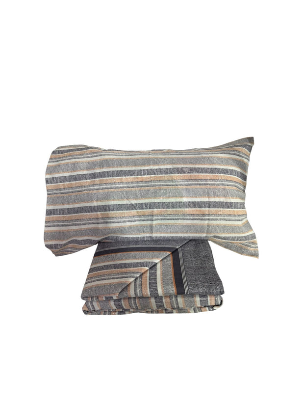 Completo Lenzuola Singolo Flanny Stripes Suprema Cotone e Flanella
