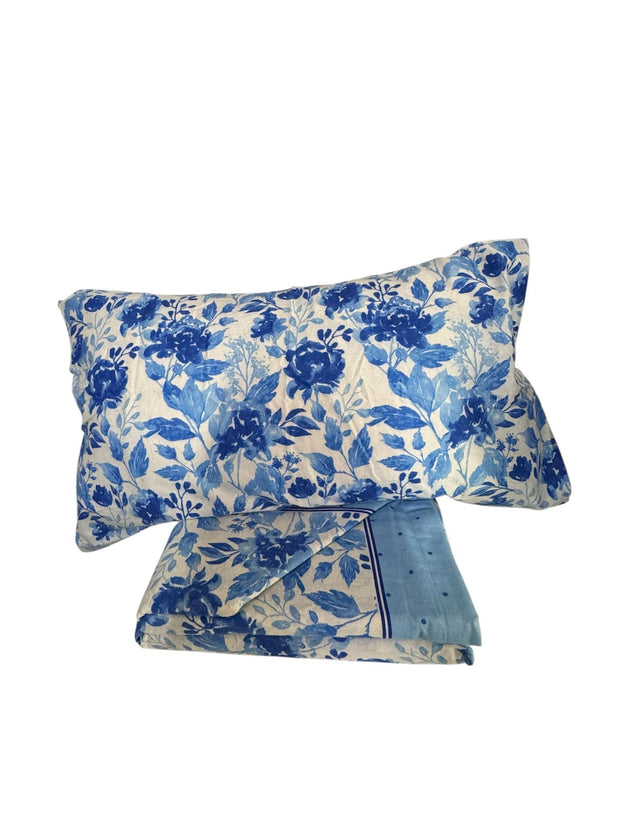 Completo Lenzuola Singolo Flanny Flower Suprema Cotone e Flanella
