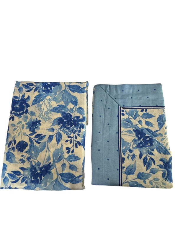 Completo Lenzuola Singolo Flanny Flower Suprema Cotone e Flanella