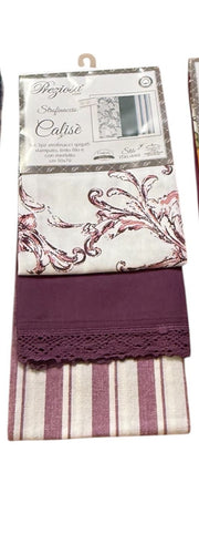 Set 3 Strofinacci Calisè Spring Preziosa Home – Spigati, Stampati e con Merletto 50x70 cm