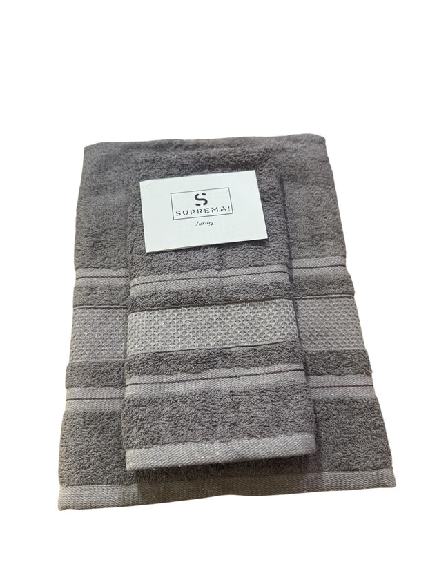Set Asciugamani 1+1 Suprema Art Design Dobby – 100% Cotone