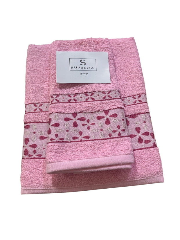 Set Asciugamani 1+1 Suprema Art Design Sara – 100% Cotone