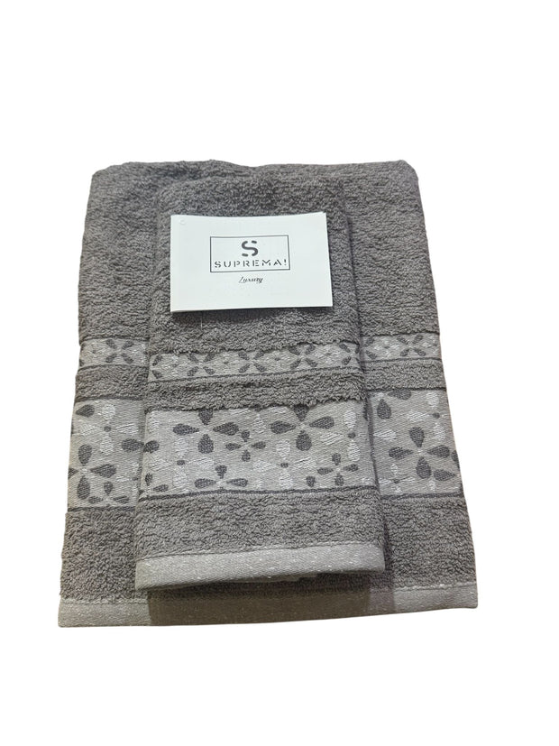 Set Asciugamani 1+1 Suprema Art Design Sara – 100% Cotone