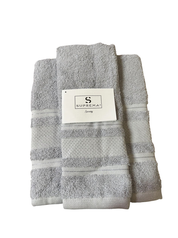 Set Asciugamani 1+1 Suprema Art Design Dobby – 100% Cotone