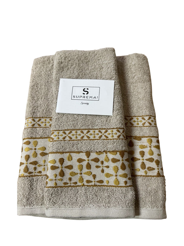 Set Asciugamani 1+1 Suprema Art Design Sara – 100% Cotone