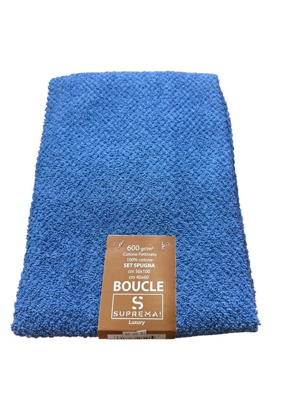 Set Asciugamani Suprema Bouclé 1+1 – 100% Cotone Pettinato, 600 gr/mq