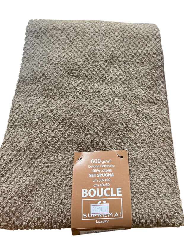 Set Asciugamani Suprema Bouclé 1+1 – 100% Cotone Pettinato, 600 gr/mq
