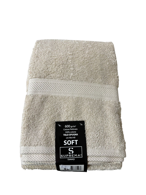 Telo Bagno Suprema Soft in Spugna 90x140 cm – 600 gr/m² Cotone Pettinato