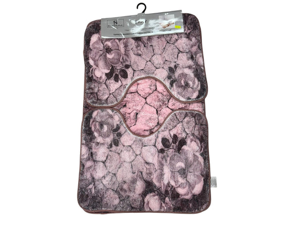 Set 3 Pezzi Bagno Suprema Dora – Tappeti con Stampa Digitale, Morbidi e Antiscivolo