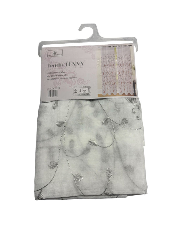 Tenda Benny Suprema – Pannello Singolo in Cotone 135x280 cm con Anelli e Ricamo