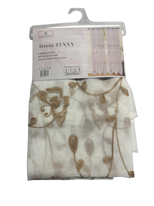 Tenda Benny Suprema – Pannello Singolo in Cotone 135x280 cm con Anelli e Ricamo