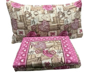 Completo Lenzuola Matrimoniale Flanny Heart Suprema Cotone e Flanella
