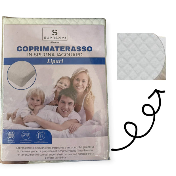 Coprimaterasso Suprema Lipari Matrimoniale – Spugna Jacquard Traspirante e Antiacaro
