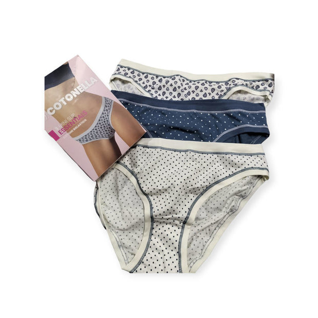 Slip Donna Luna Midi Cotonella in Cotone Bielastico – Confezione 3 Pezzi (3 Disegni)