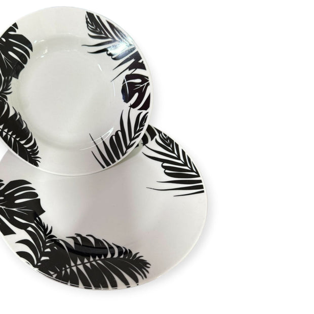 Servizio Piatti 12 Pezzi in Porcellana Palme Casa Milano – Eleganza e Design Esotico
