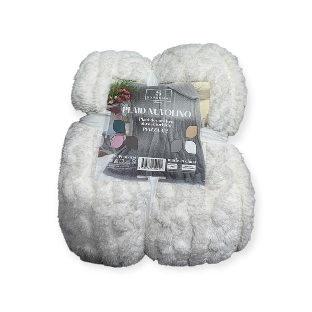 Plaid Suprema Nuvolino – Plaid Decorativo Singolo Ultra Morbido in 100% Poliestere