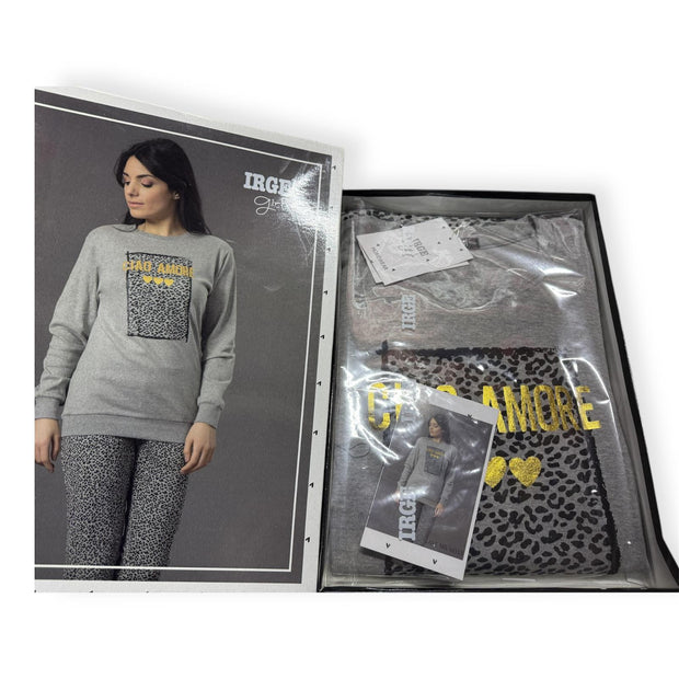 Tuta/Pigiama Ragazza IRGE Girl in Caldo Cotone con Motivo Leopardo Art. SD 153