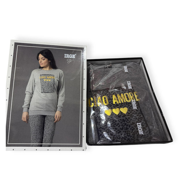 Tuta/Pigiama Ragazza IRGE Girl in Caldo Cotone con Motivo Leopardo Art. SD 153