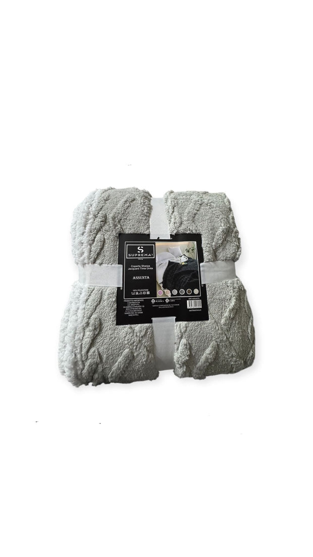 Coperta Plaid Matrimoniale Suprema Assunta – Jacquard Tinta Unita 100% Poliestere