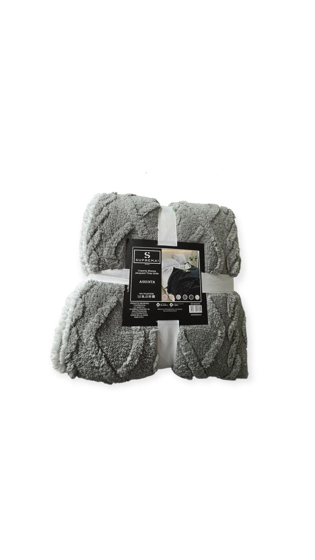 Coperta Plaid Matrimoniale Suprema Assunta – Jacquard Tinta Unita 100% Poliestere