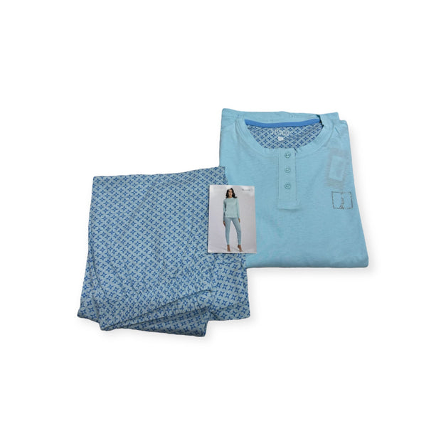 Pigiama Donna Papalina Wallpaper PDM 472 in Caldo Cotone – Manica e Pantalone Lungo