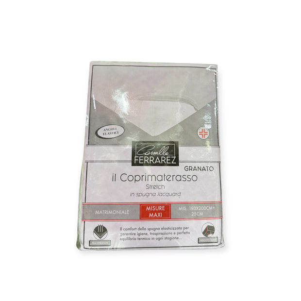 Coprimaterasso Matrimoniale Camilla Ferrarez Stretch in Spugna Jacquard Granato – Misura Maxi 180x200+25