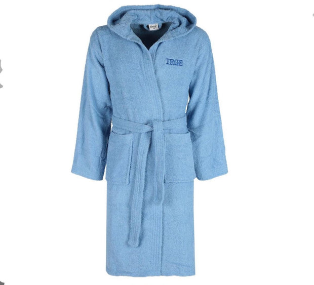 Accappatoio IRGE con Cappuccio in Spugna 100% Cotone – Tinta Unita – Uomo/Donna Unisex