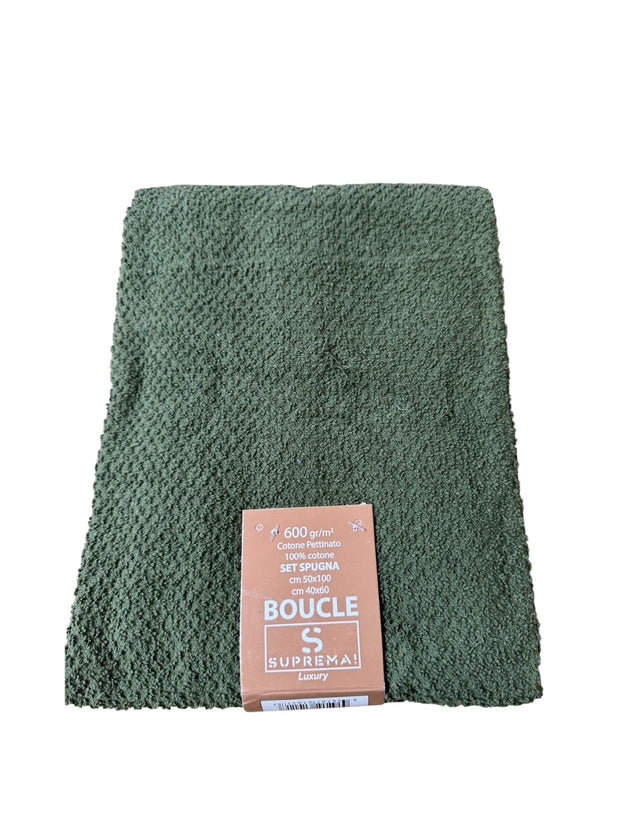 Set Asciugamani Suprema Bouclé 1+1 – 100% Cotone Pettinato, 600 gr/mq