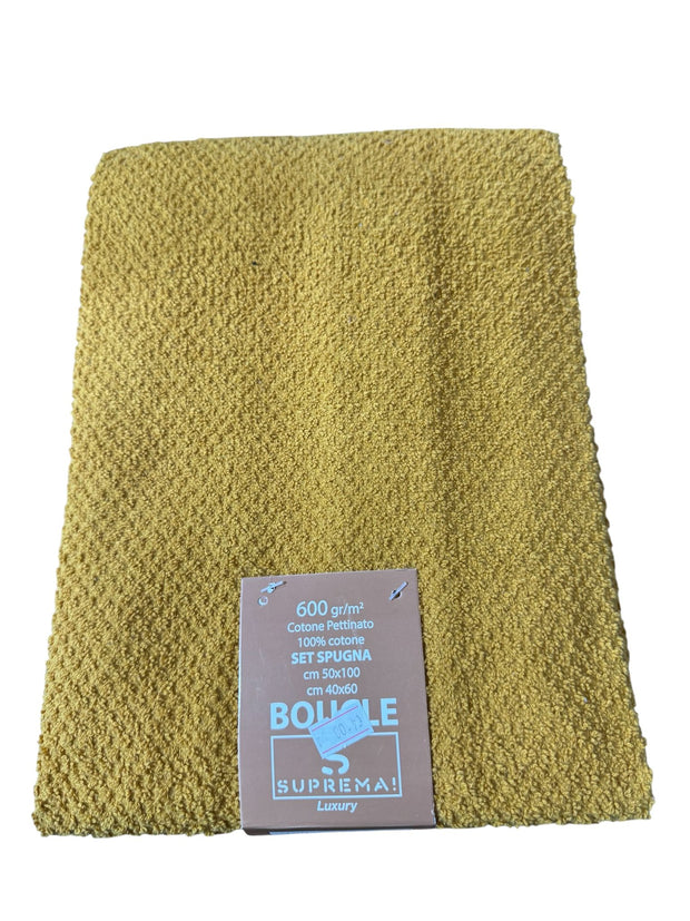 Set Asciugamani Suprema Bouclé 1+1 – 100% Cotone Pettinato, 600 gr/mq