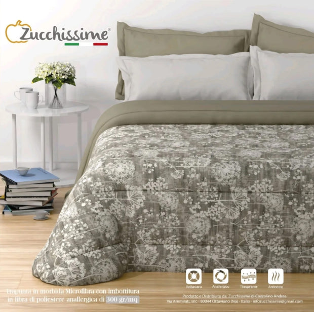 Trapunta Piumone Matrimoniale Zucchissime Creta – Microfibra Stampa Digitale 260x265 cm