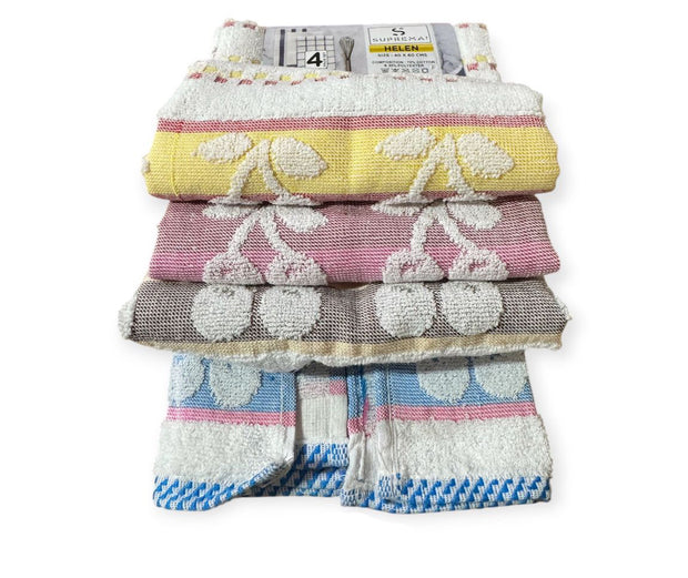 Set 4 Strofinacci Suprema Helen Ciliegia in Spugna 40x60 cm