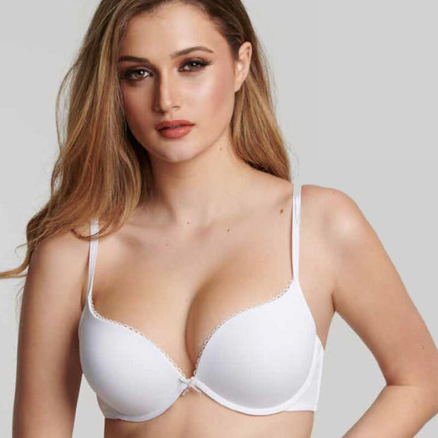 Reggiseno Mos & Moi Push-Up 6899W – Microfibra con Ferretto, Coppe Graduata e Pizzetto