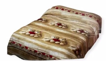 Trapunta Invernale Matrimoniale Chiaraluna Bears Double Face in Microfibra 260x270 cm